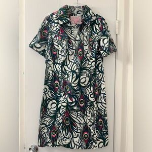 EUC Lilly Pulitzer Apple stretch peacock dress 6